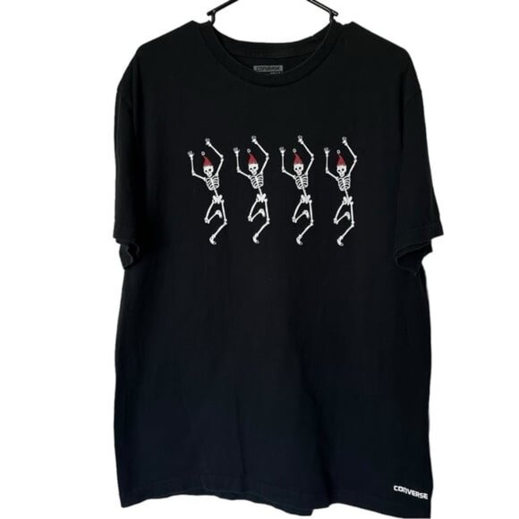 Men’s Converse Danicing Halloween Christmas Hat Skeltons Large - Picture 1 of 8